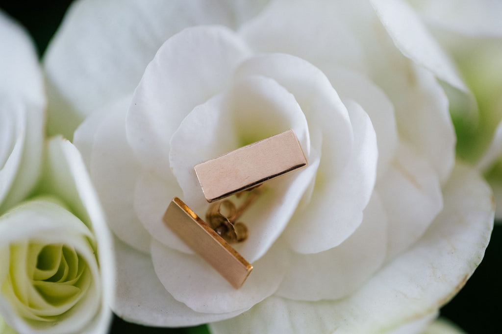 Gold filled bar earrings